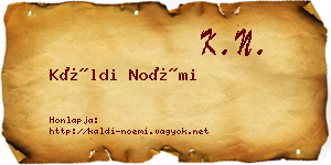 Káldi Noémi névjegykártya